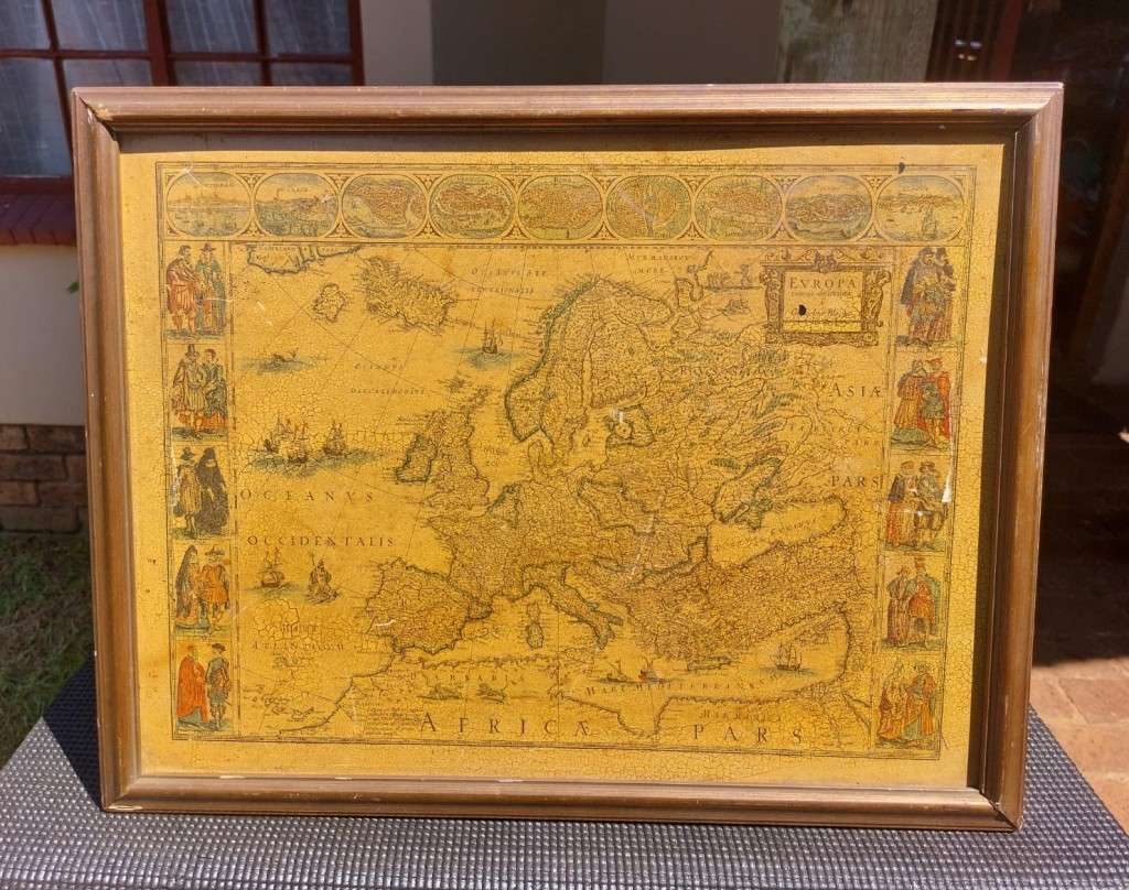 EUROPA ANTIQUE MAP RECENS DESRIPTA BY WILLEM BLAEU (1571-1638) HAND COLOURED LINE ENGRAVING