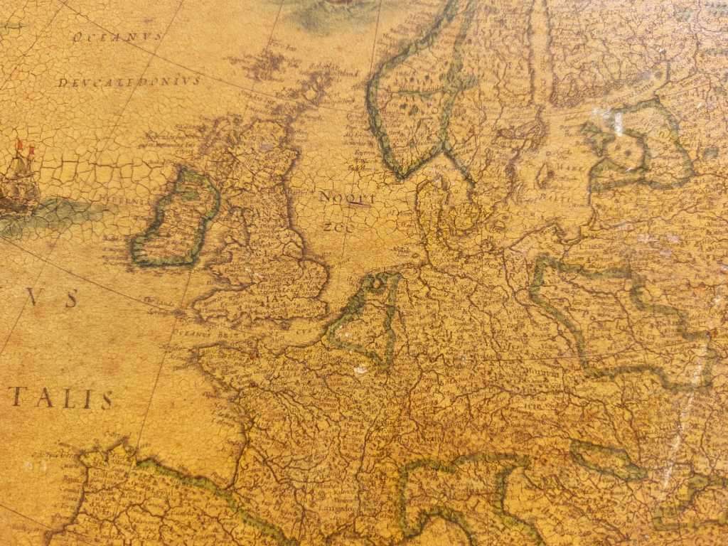 EUROPA ANTIQUE MAP RECENS DESRIPTA BY WILLEM BLAEU (1571-1638) HAND COLOURED LINE ENGRAVING