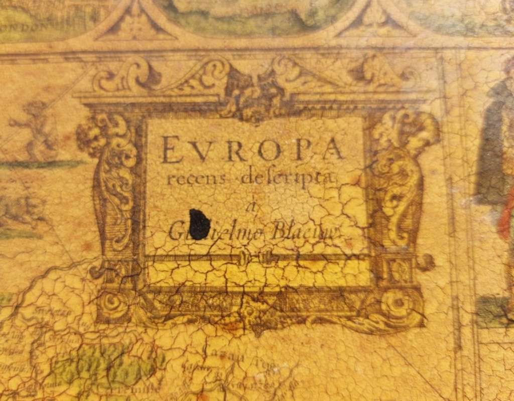 EUROPA ANTIQUE MAP RECENS DESRIPTA BY WILLEM BLAEU (1571-1638) HAND COLOURED LINE ENGRAVING