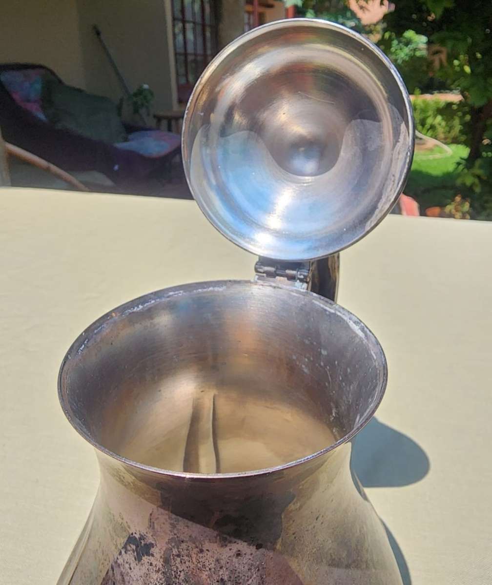 TWO VINTAGE (1970S) EM-ESS SOUTH AFRICAN SILVERPLATED TEAPOTS