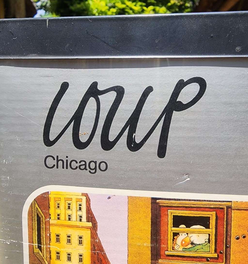 COLLECTABLE 1974 FRIEDRICH HEYE GERMANY 1000 PIECE PUZZLE TITLED CHICAGO BY CARTOON ARTIST JJ LOUP