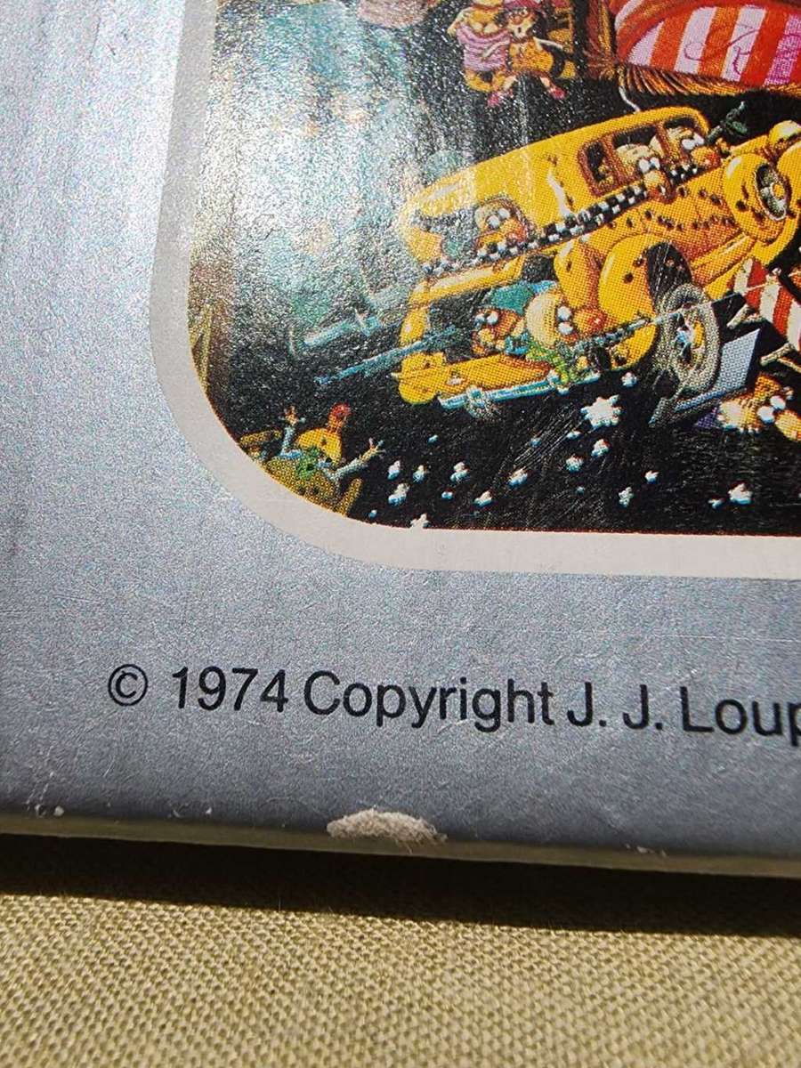 COLLECTABLE 1974 FRIEDRICH HEYE GERMANY 1000 PIECE PUZZLE TITLED CHICAGO BY CARTOON ARTIST JJ LOUP