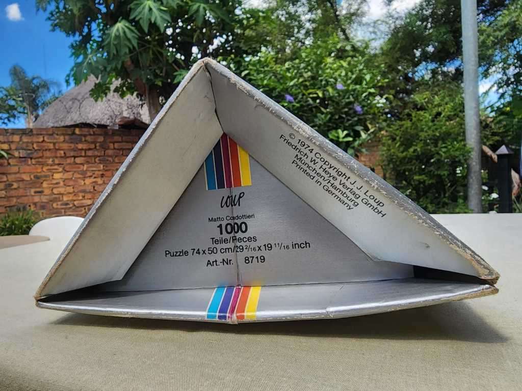 COLLECTABLE 1974 FRIEDRICH HEYE GERMANY 1000 PIECE MATTO CONDOTTIERI (CRAZY LEADERS) PUZZLE