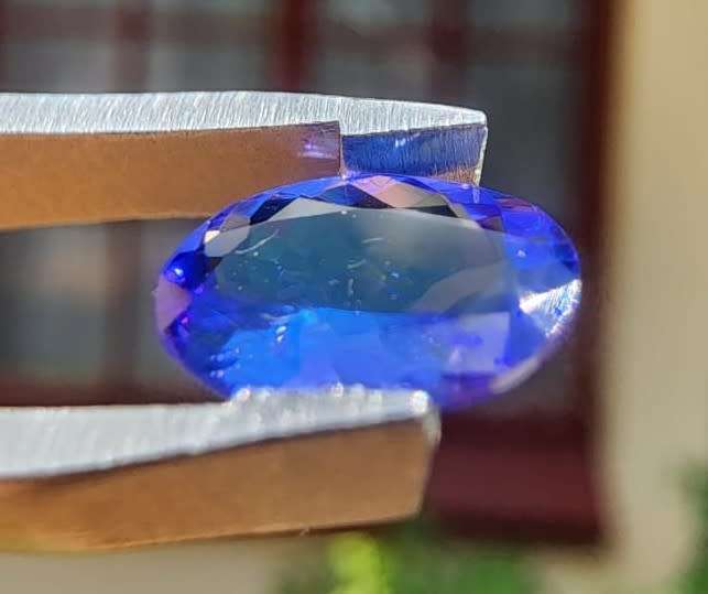 GISA CERTIFIED 1,13CT INTENSE BLUISH VIOLET TANZANITE OVAL CUT GEMSTONE PLEASE READ FULL DESCRIPTION