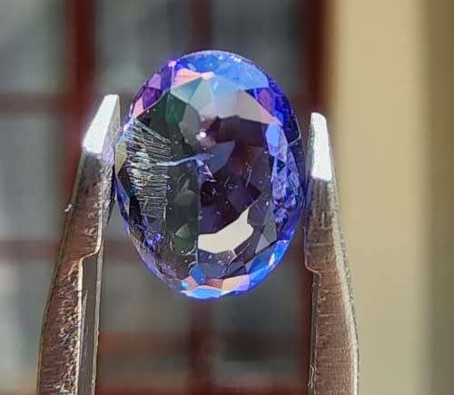 GISA CERTIFIED 1,13CT INTENSE BLUISH VIOLET TANZANITE OVAL CUT GEMSTONE PLEASE READ FULL DESCRIPTION