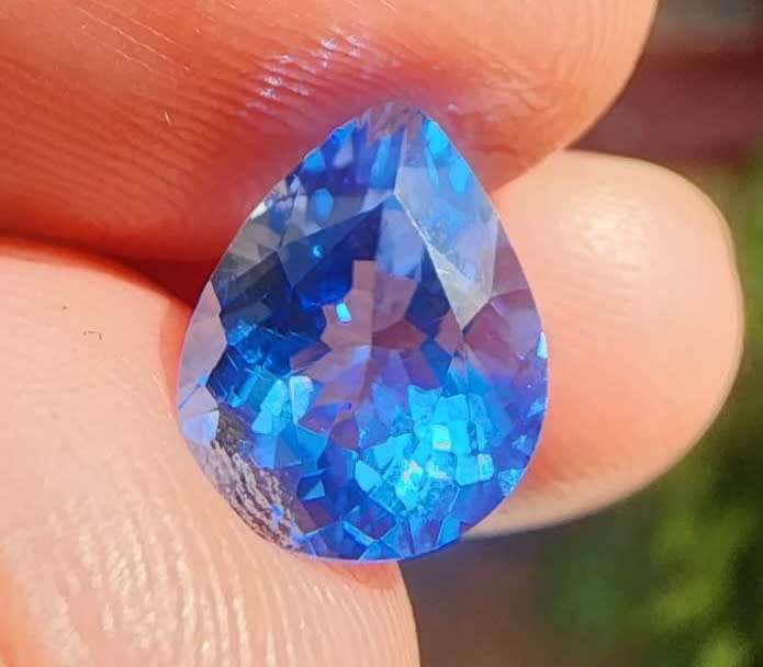 PEAR CUT 2.40CT MODERATE BLUEISH VIOLET TANZANITE GEMSTONE  PLEASE READ FULL DESCRIPTION