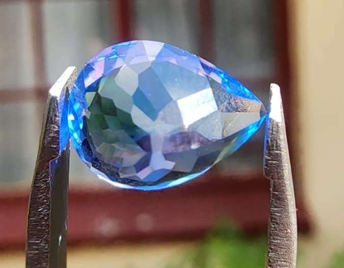 PEAR CUT 2.40CT MODERATE BLUEISH VIOLET TANZANITE GEMSTONE  PLEASE READ FULL DESCRIPTION