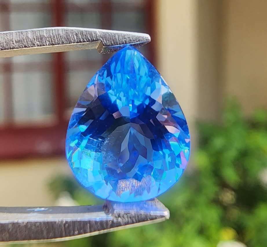 PEAR CUT 2.40CT MODERATE BLUEISH VIOLET TANZANITE GEMSTONE  PLEASE READ FULL DESCRIPTION