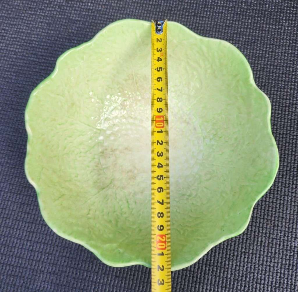 CROWN DEVON ENGLAND LARGE CABBAGE LOBSTER FOOTED FRUIT BOWL HAND PAINTED (CIRCA 1930-1950)