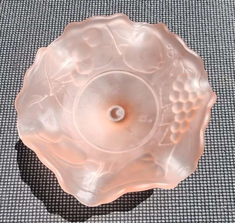 VINTAGE WESTMORELAND USA PINK FROSTED SATIN GLASS FOOTED COMPOTE FLOWER SHAPED