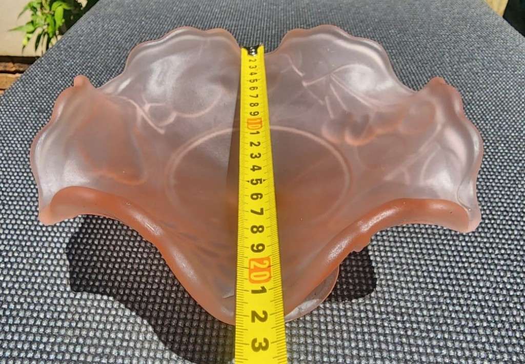 VINTAGE WESTMORELAND USA PINK FROSTED SATIN GLASS FOOTED COMPOTE FLOWER SHAPED