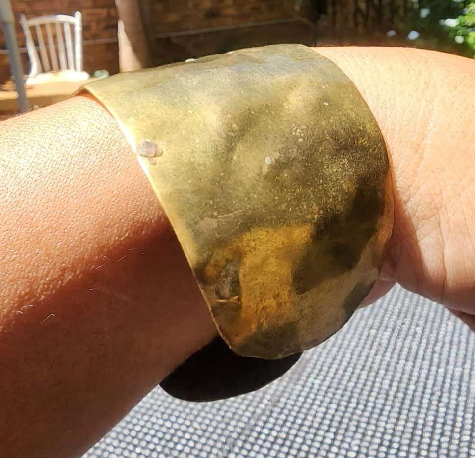 ANTIQUE BRONZE BANGLE ENGRAVED 1862 IZAK JAN