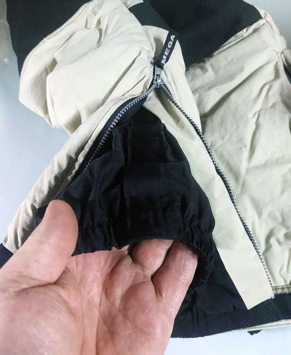As New! Beige and Black Insulated Size M Ski Pants with Inner Boot Gaitors to Keep Snow Out