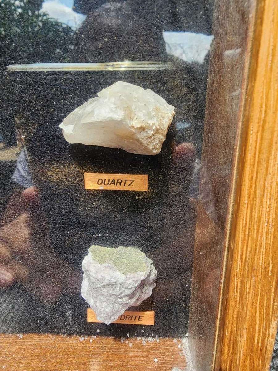 Beautiful ROCK and MINERAL Collection in Wooden Display Cabinet