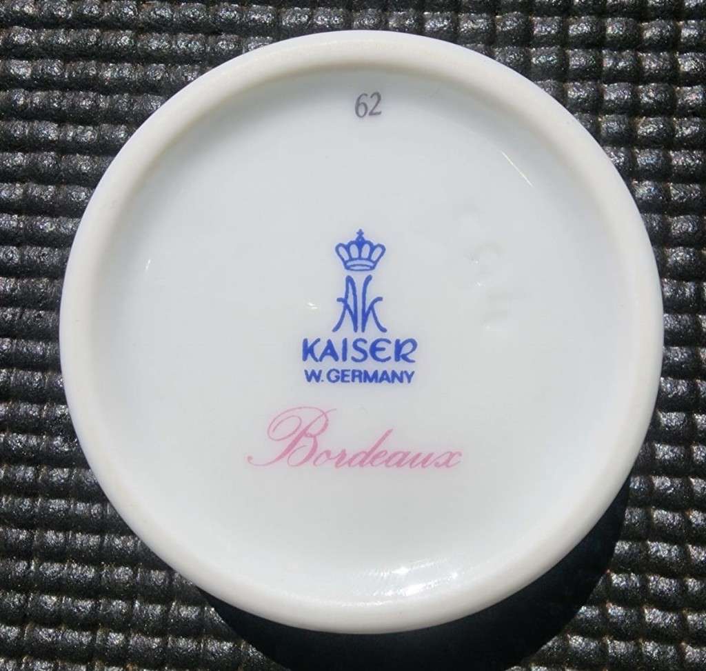 AK Kaiser Germany Bordeaux Porcelain 1970s Mark Trinket Box!