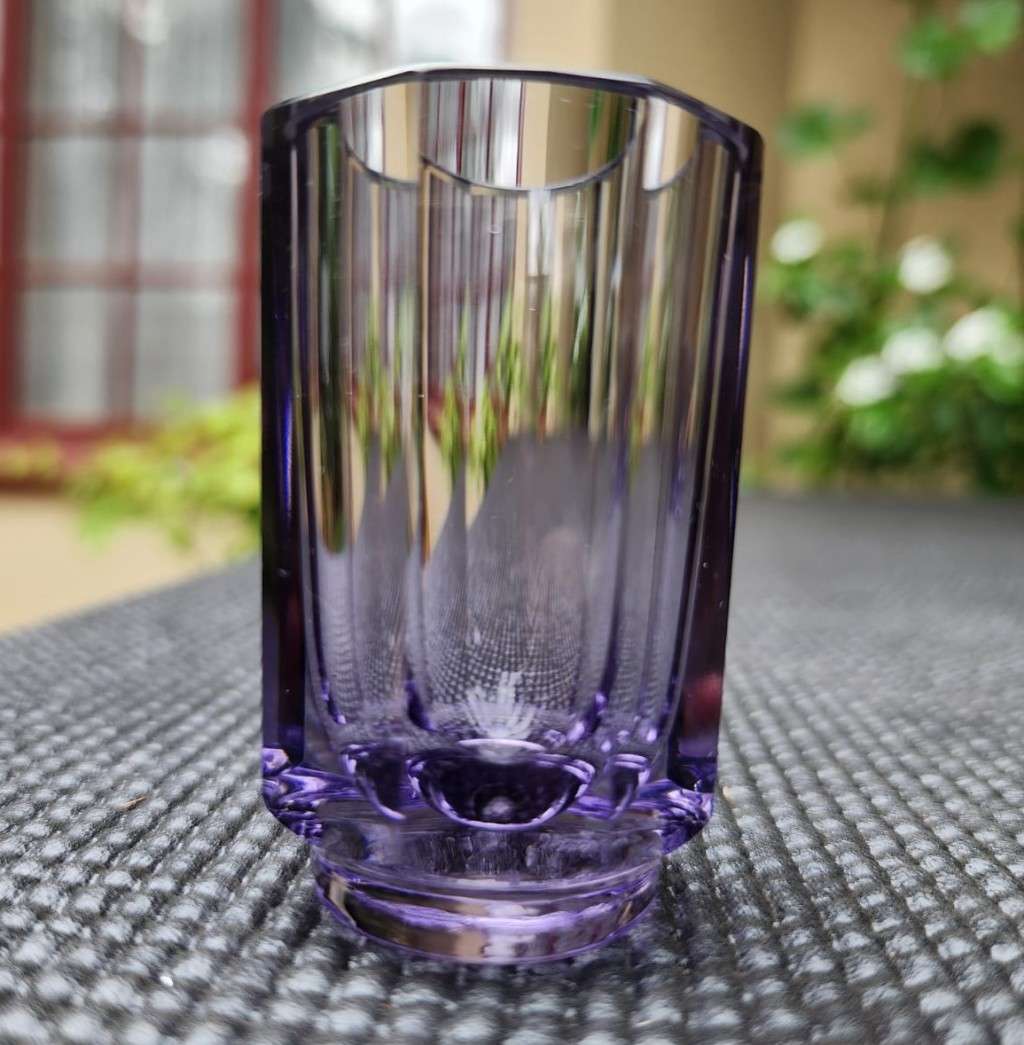 THREE VIOLET ALEXANDRITE SHOT GLASSES