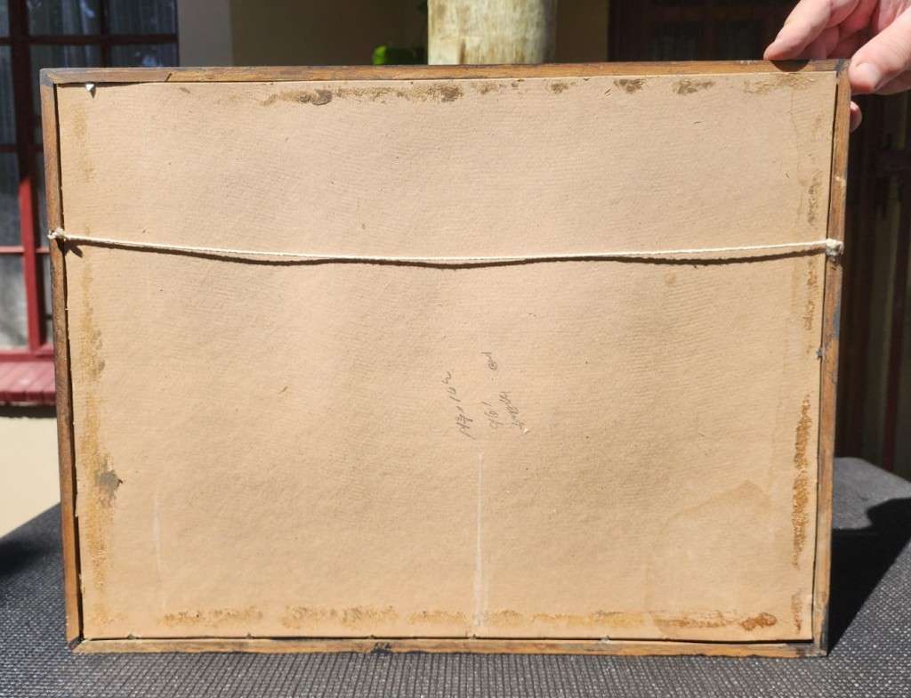 Original Antique Cotton Spinning Wheel Pencil Sketch Signed `Wenchiaruttz`