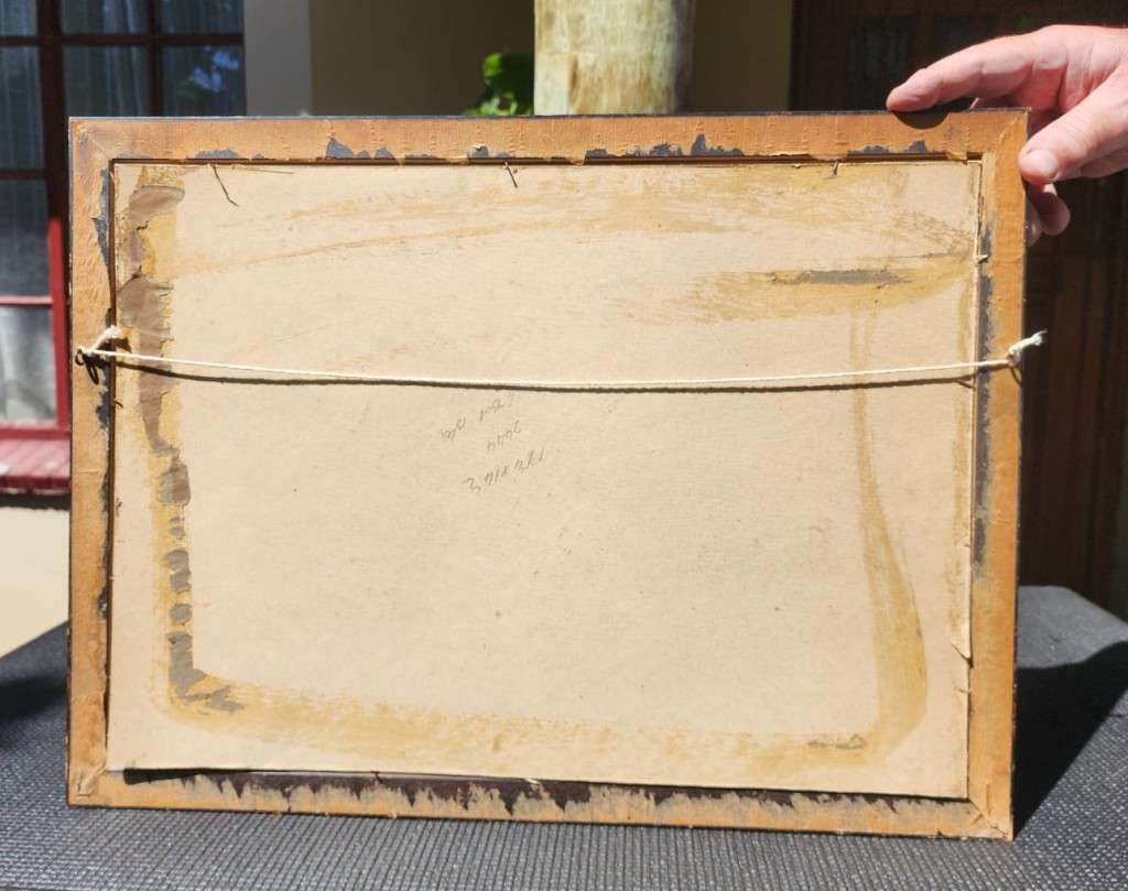 Original Antique Two Farmers Praying Pencil Sketch Signed Wenchiaruttz