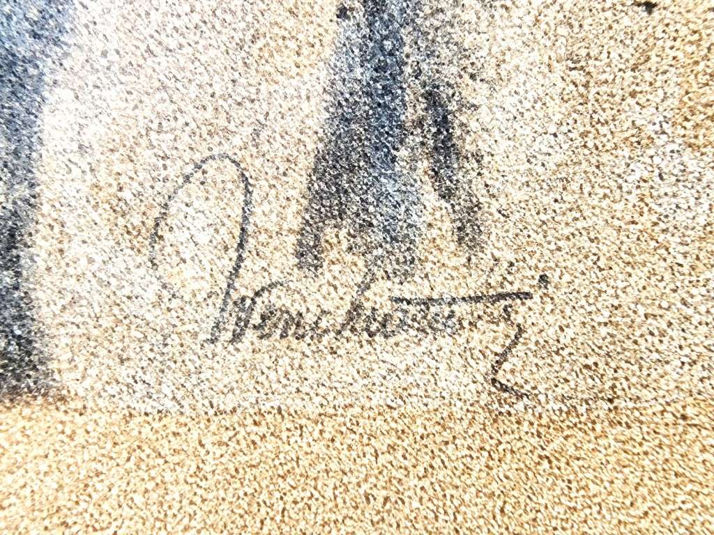 Original Antique Bearded African Man Portrait Pencil Sketch Signed Wenchiaruttz