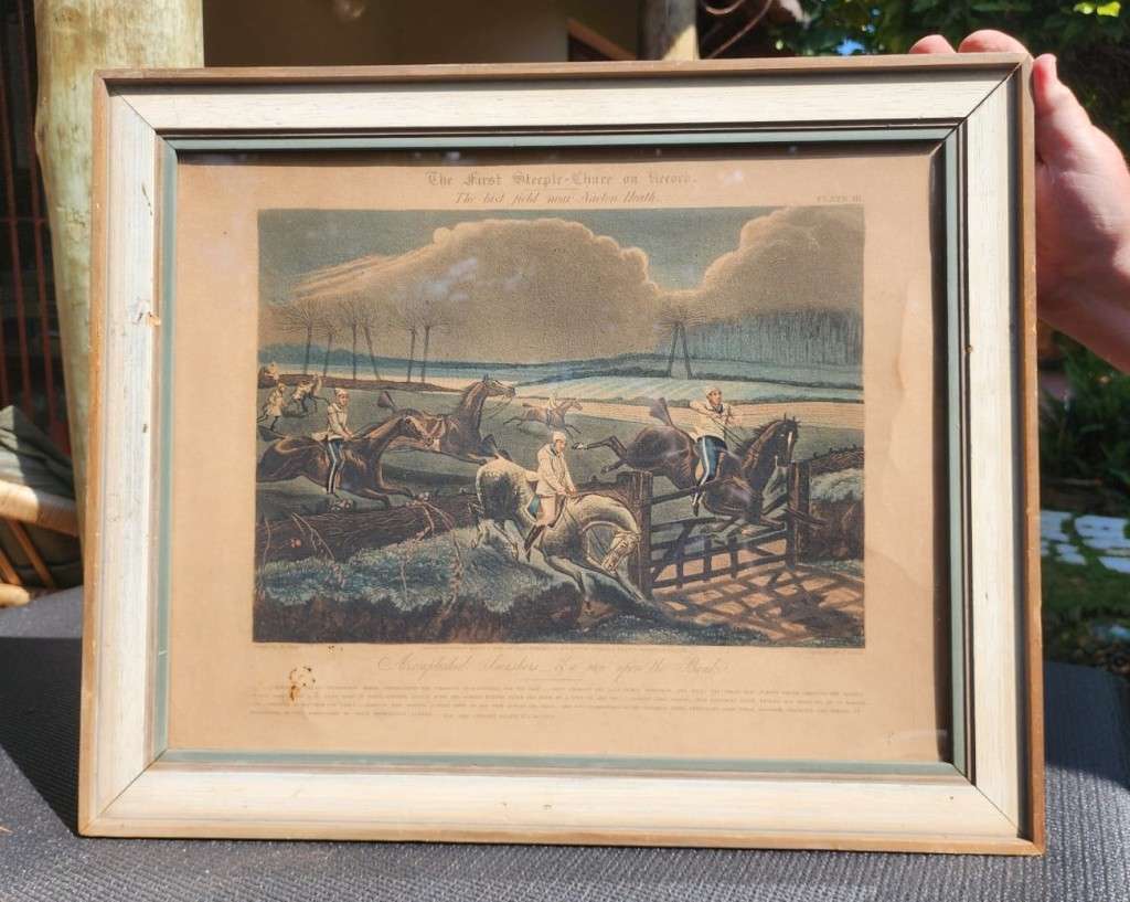 Plate III First Steeple-Chase On Record 1839 Very Rare Original Coloured Aquatint Henry Alken