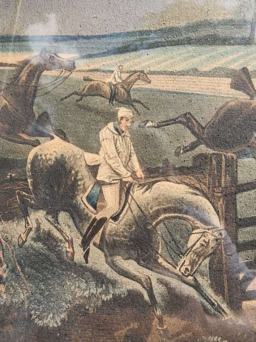 Plate III First Steeple-Chase On Record 1839 Very Rare Original Coloured Aquatint Henry Alken
