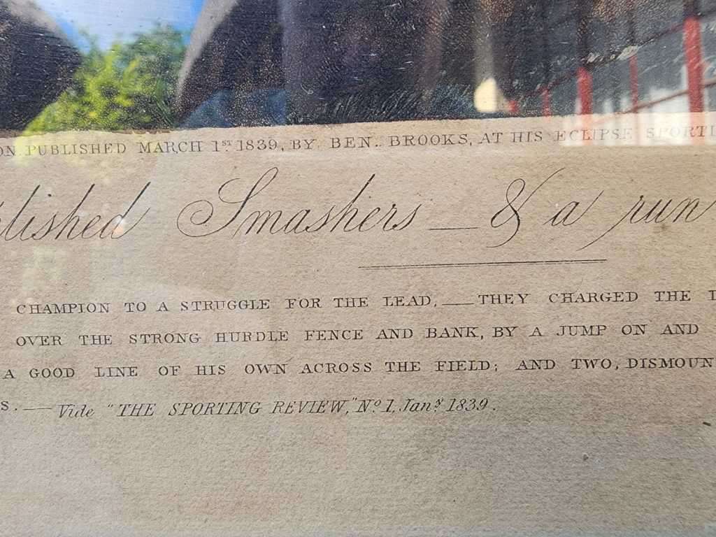 Plate III First Steeple-Chase On Record 1839 Very Rare Original Coloured Aquatint Henry Alken