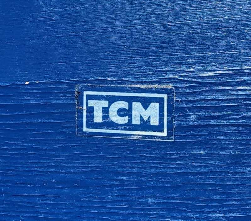 Vintage TCM Ceramic Metal and Wood Floral Hand Crank Burr Grinder Coffee Mill