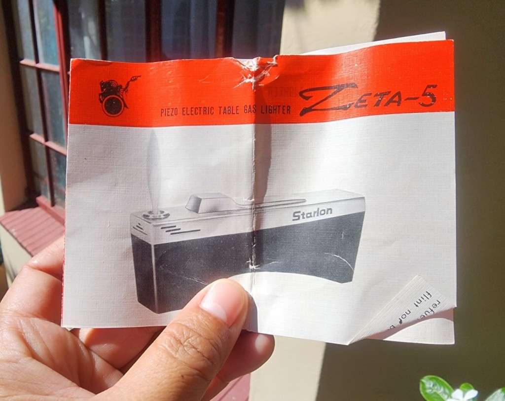 Vintage 1960s Zeta-5 Electric Table Gas Lighter in box with pamphlet  works but needs refueling