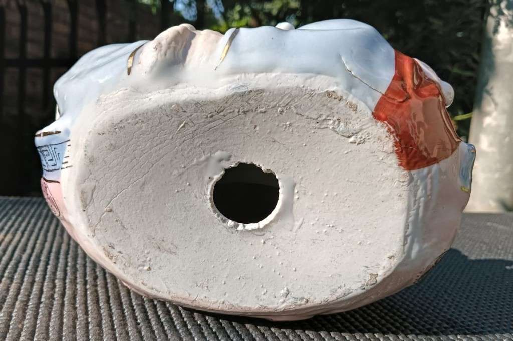 Vintage Chinese Porcelain Laughing Buddha with 5 Children Wealth Fertility Figurine