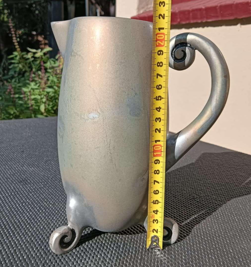 Lovely Caroll Boyes Styled Artistic Pewter Pitcher
