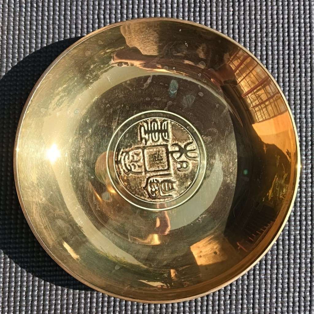 Chinese Heavy Solid Brass Good Fortune Bowl