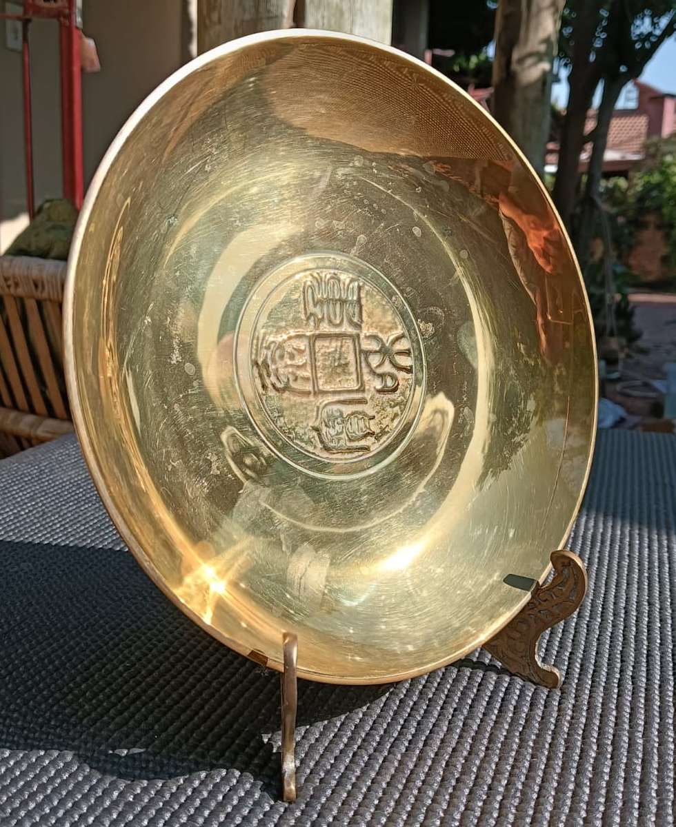 Chinese Heavy Solid Brass Good Fortune Bowl