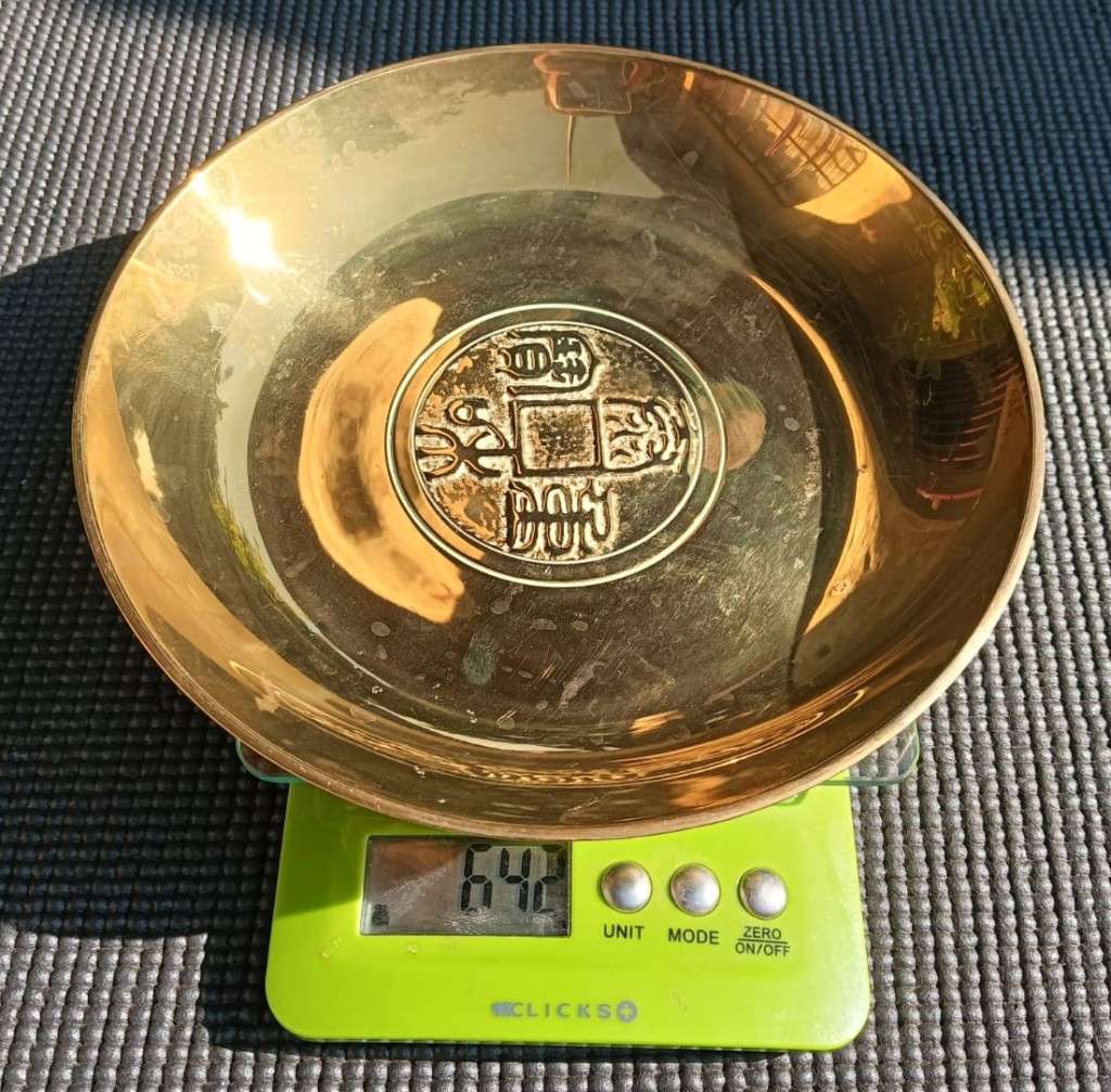 Chinese Heavy Solid Brass Good Fortune Bowl