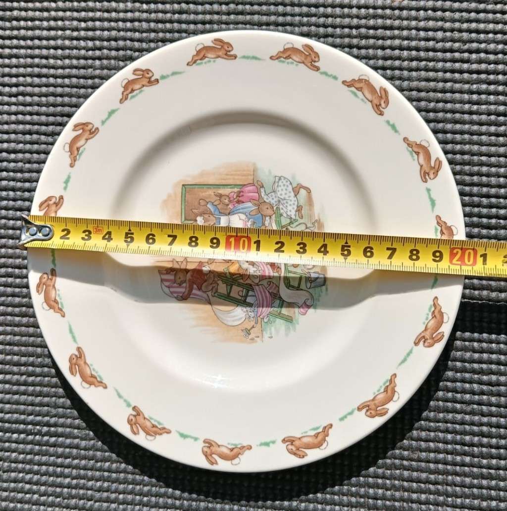 Bunnykins Royal Doulton Naughty Bunnies Plate Design 1936 Backmark 1968-1975