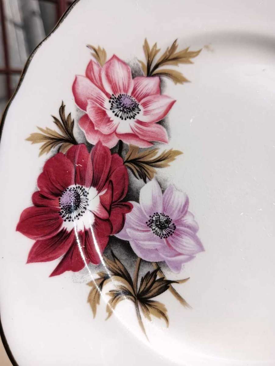 Large 27 Piece Ridgway England Royal Vale Anemones Windflower Pattern Teaset Circa 1956-1964