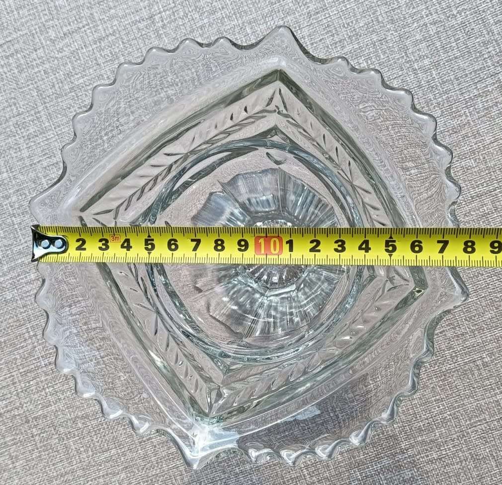 Superb Ringing and Singing Czech Chrystal Trumpet Vase with Hexagonal Base