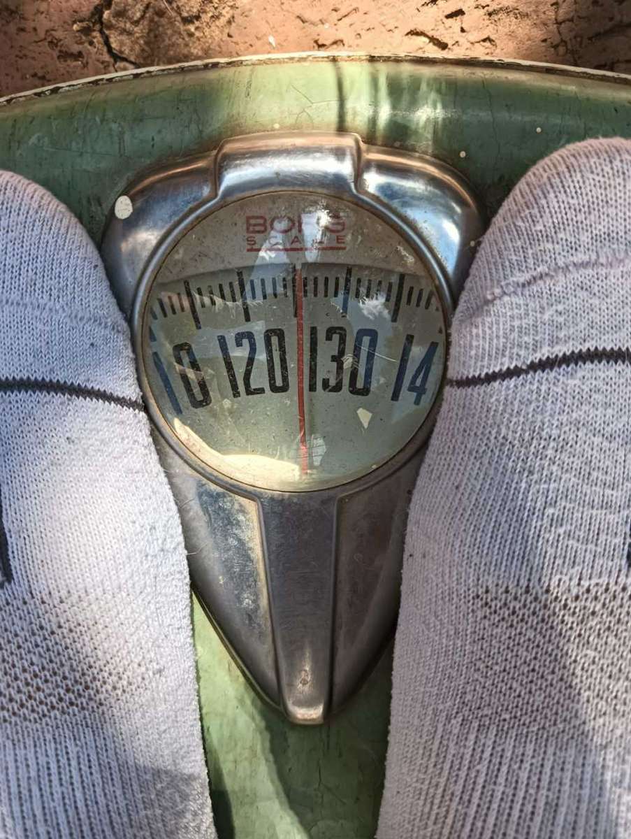 Cool 1950s Borg-Ericksen USA 260lb Mint Green Scale with  Chrome Bubble Glass Dialface Working