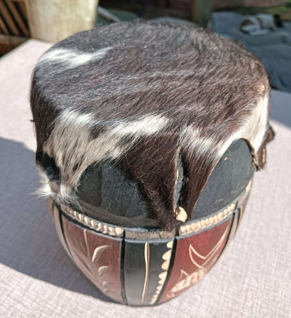 Hand Crafted African Drum Leather and Wood Drums Nicely