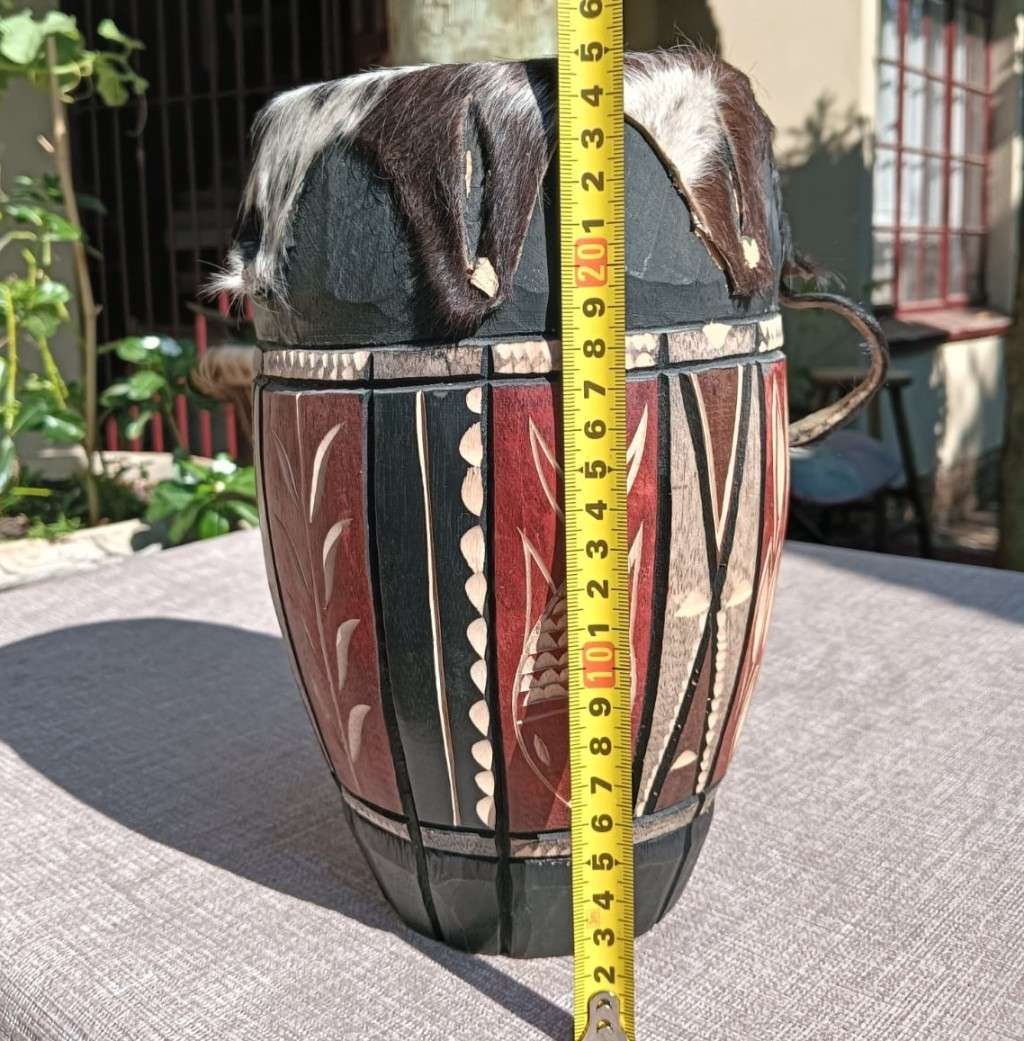Hand Crafted African Drum Leather and Wood Drums Nicely