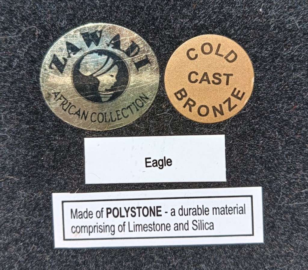 Glaring Cold Cast Bronze African Fish Eagle Sculpture Large 22cm High by Zawadi Knysna South Africa