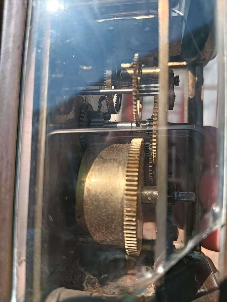 Rare Antique Late 19th Century French Brass Corniche Case Carriage Officers Clock  WITH KEY