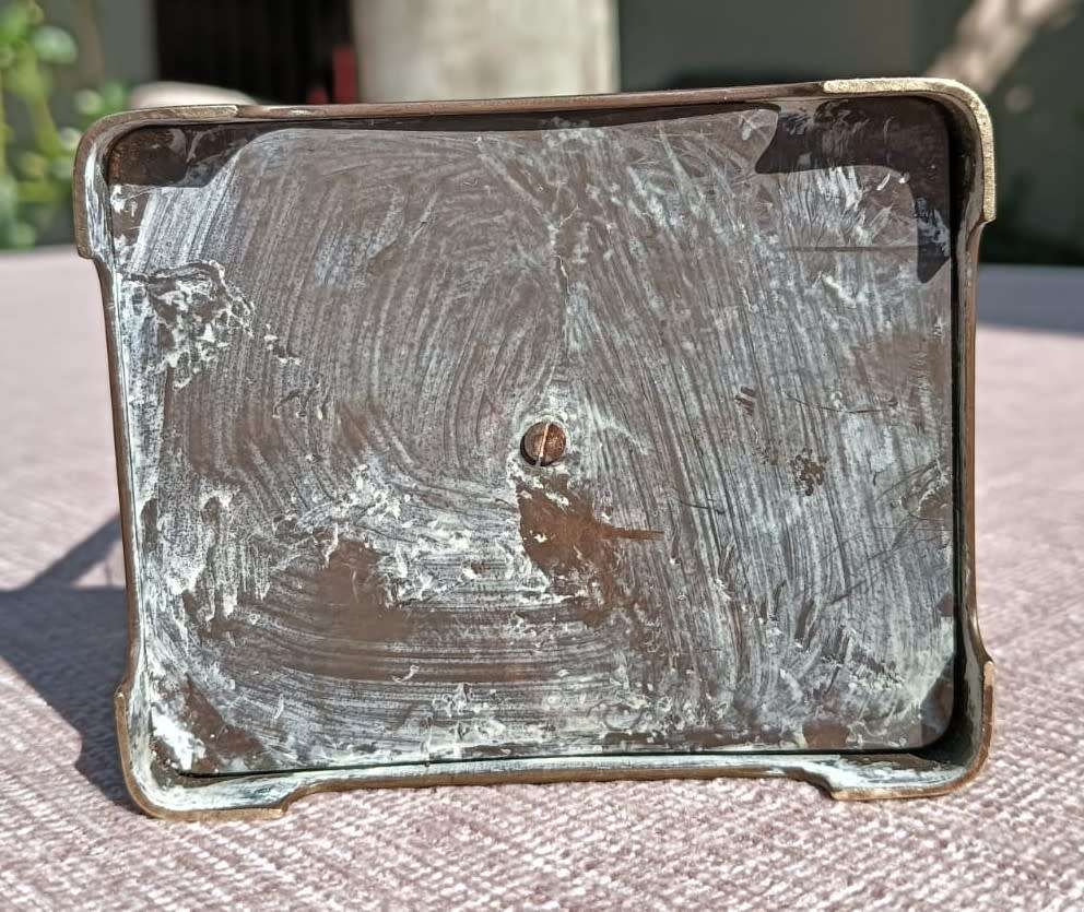 Rare Antique Late 19th Century French Brass Corniche Case Carriage Officers Clock  WITH KEY