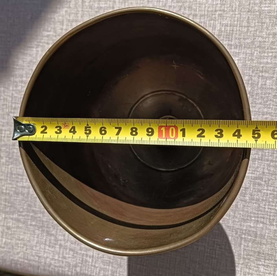 Beautifully Floral Engraved Brass Stemmed Goblet Shaped Vase Large 27cm High