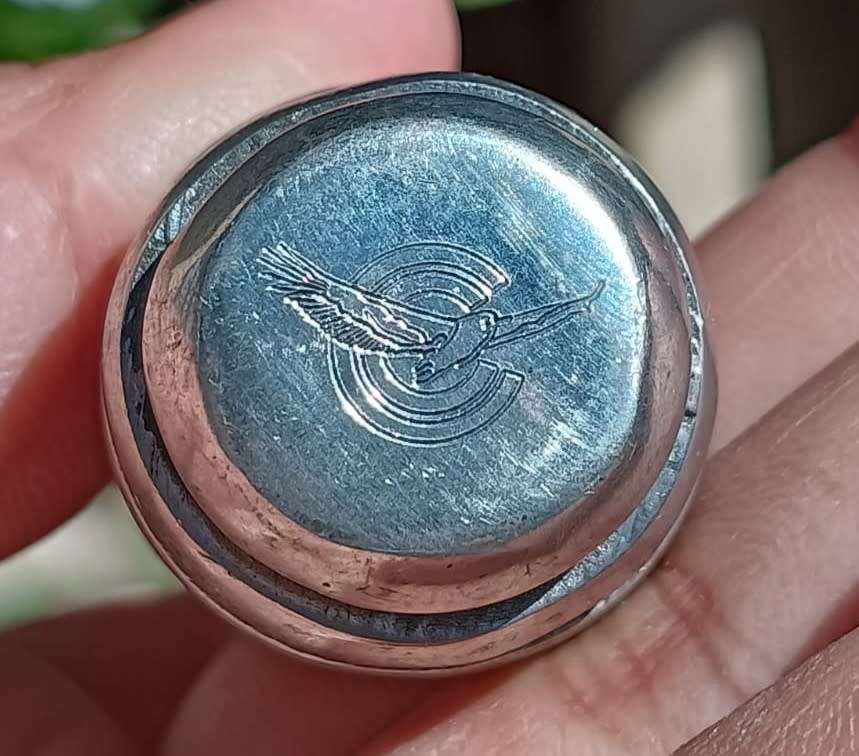 CARROL BOYES (SA 1954 - 2019) PEWTER HONEY DIPPER WITH RARELY SEEN EXTRA DOUBLE C EAGLE MAKERS MARK