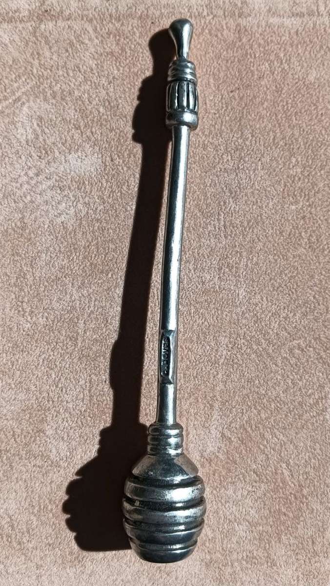 CARROL BOYES (SA 1954 - 2019) PEWTER HONEY DIPPER WITH RARELY SEEN EXTRA DOUBLE C EAGLE MAKERS MARK