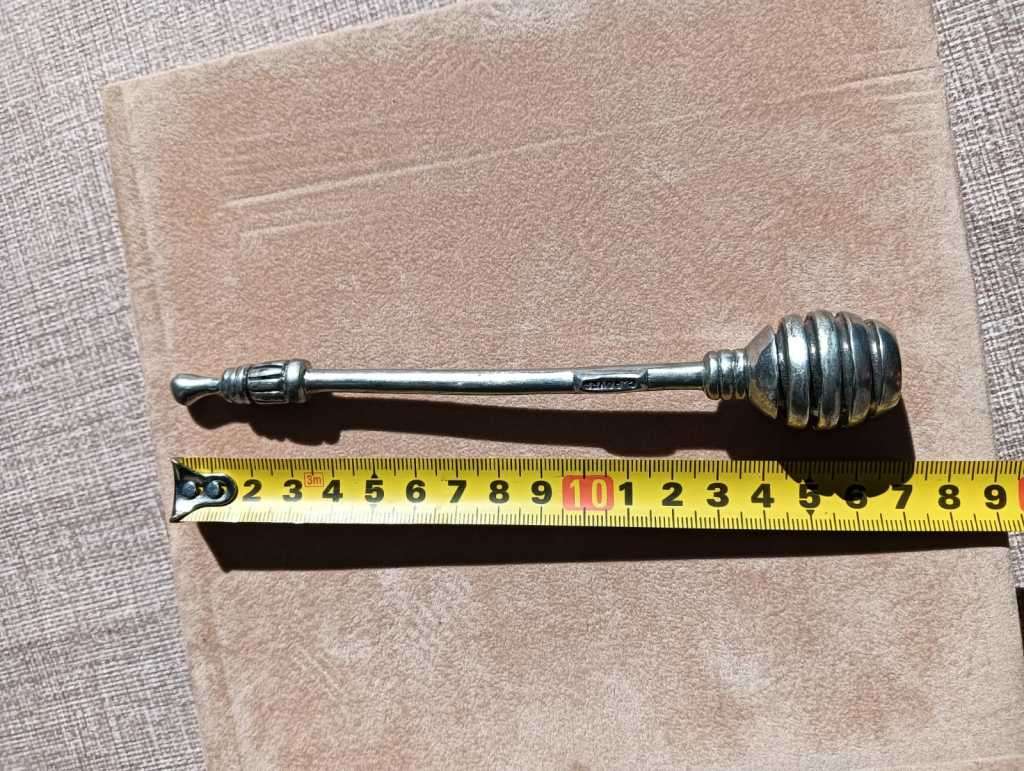 CARROL BOYES (SA 1954 - 2019) PEWTER HONEY DIPPER WITH RARELY SEEN EXTRA DOUBLE C EAGLE MAKERS MARK