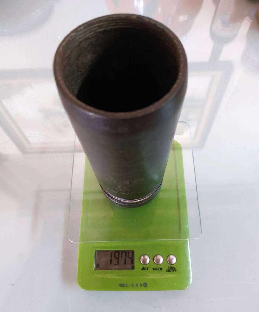 WW1 British Vickers 13 Pounder 1905 Shrapnel Projectile with Vickers No 80 Fuze Date Filled 1918