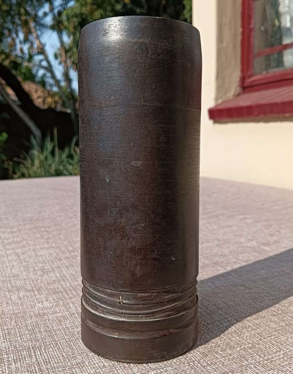WW1 British Vickers 13 Pounder 1905 Shrapnel Projectile with Vickers No 80 Fuze Date Filled 1918