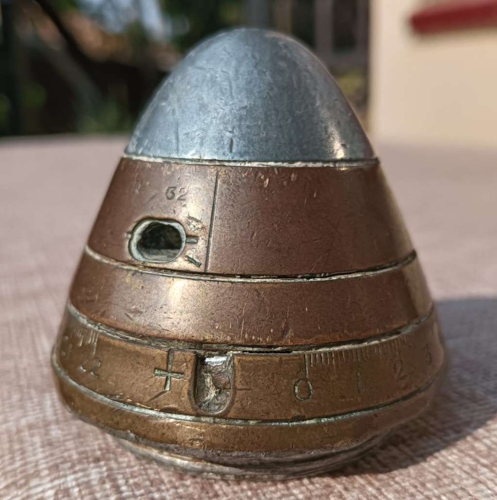 WW1 British Vickers 13 Pounder 1905 Shrapnel Projectile with Vickers No 80 Fuze Date Filled 1918