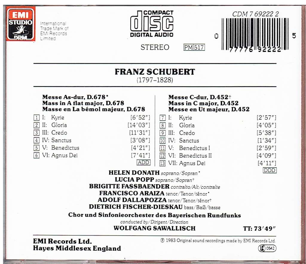 Schubert Messe As-dur, D.678 CD